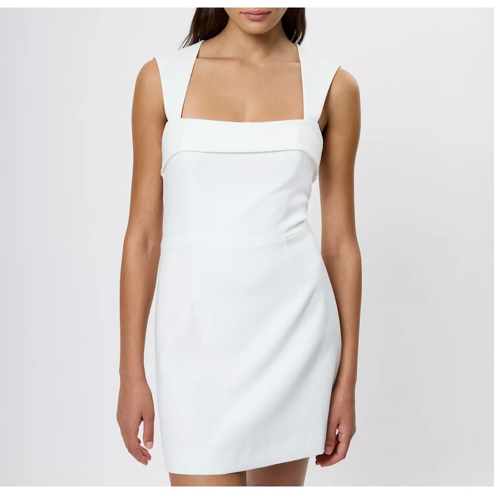 French Connection Whisper Collar Mini Dress Summer White Size 6